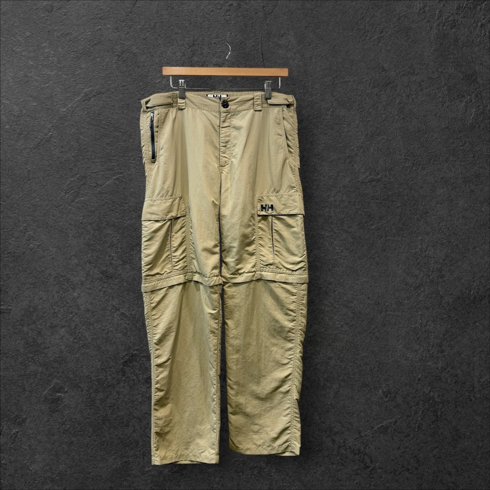 Helly Hansen Mens 34 Tan Convertible Zip Off Cargo Hiking Pants Khaki Outdoor